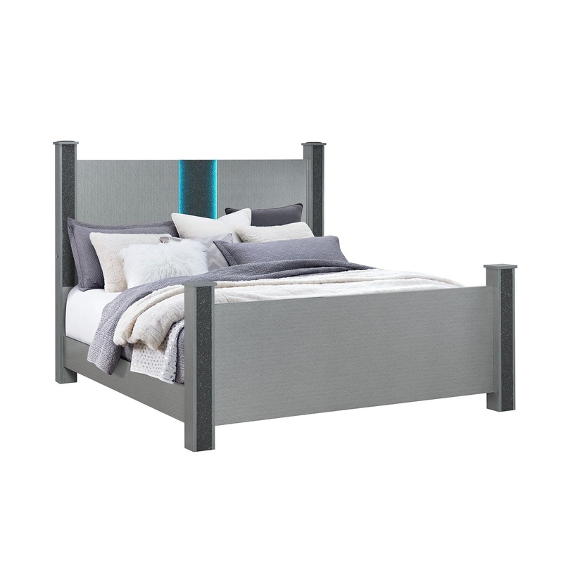 Lorenzo – 5 Piece Bedroom Set With Glittered Detailing