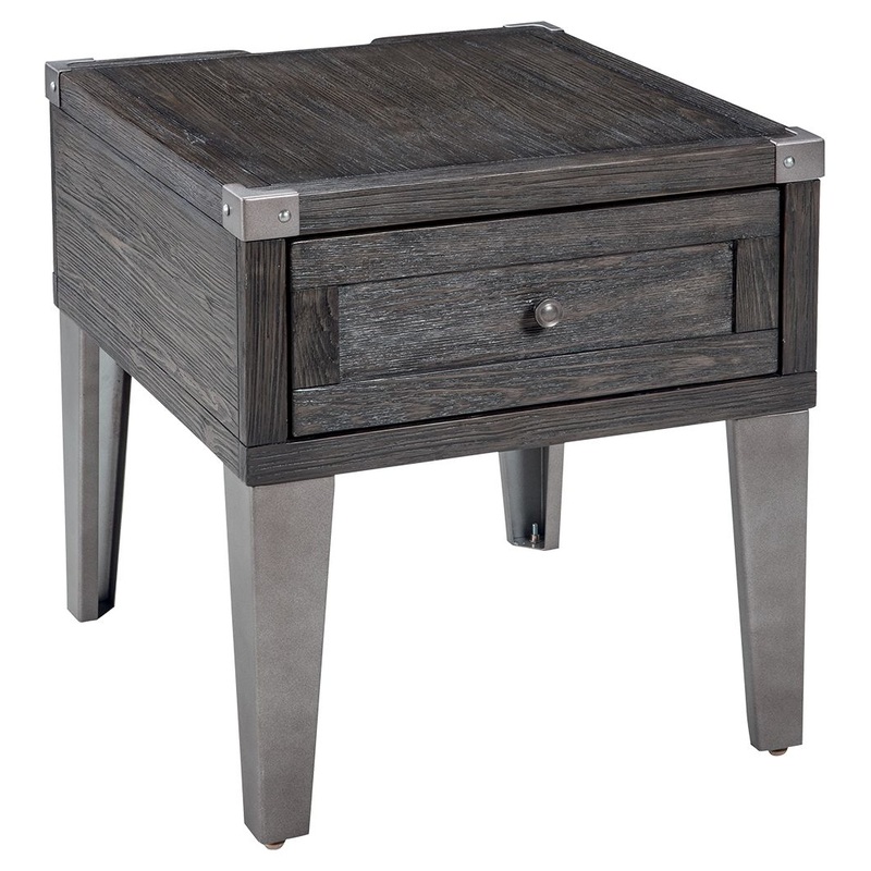 Todoe – Rectangular End Table – Dark Gray