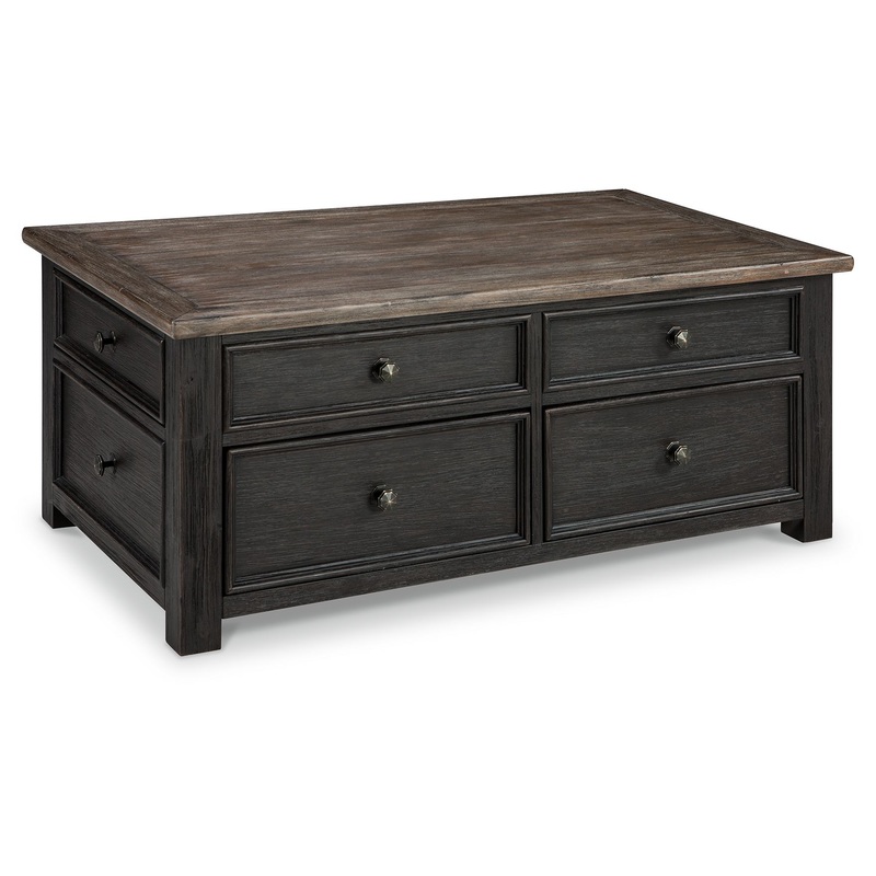 Tyler Creek – Lift Top Cocktail Table – Grayish Brown / Black