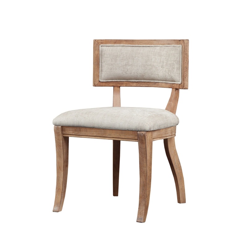 Classic Dining Chair With Curved Back (Set of 2) – Beige / Light Natural