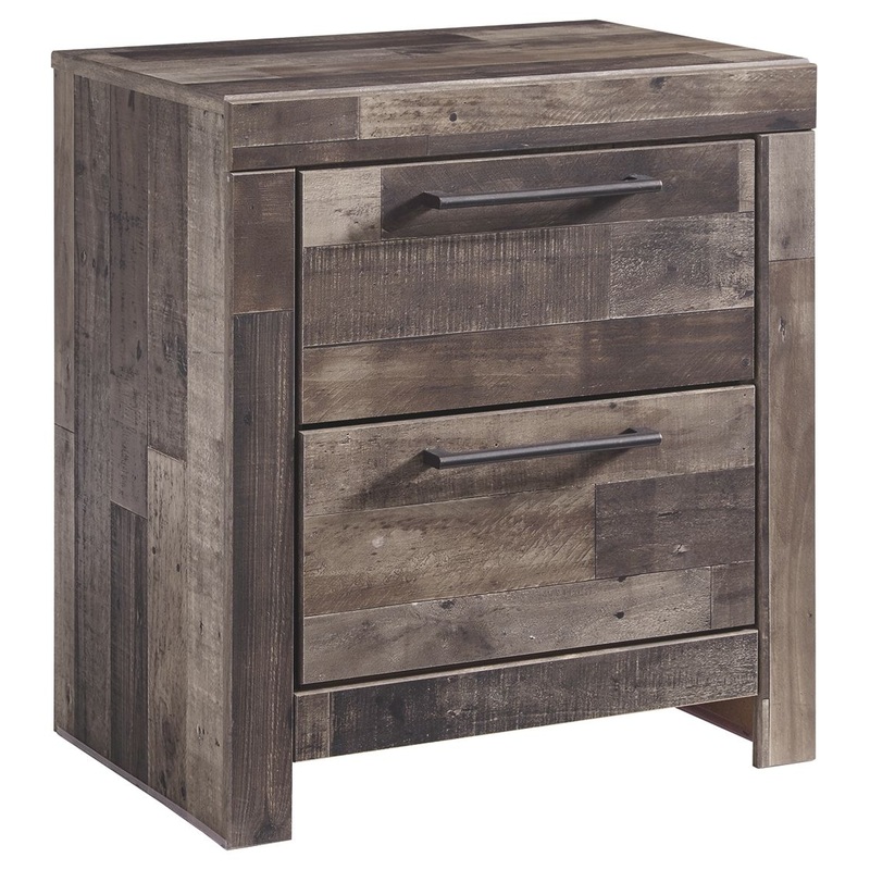 Derekson – Two Drawer Night Stand – Multi Gray