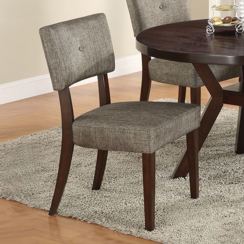 Drake – Side Chair (Set of 2) – Gray Fabric & Espresso