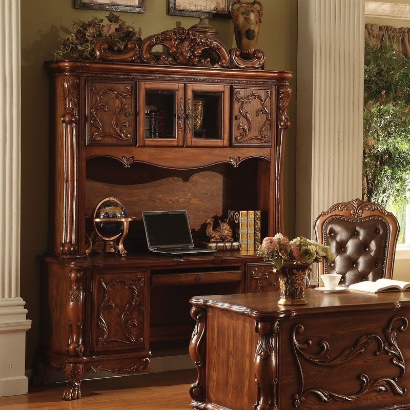 Dresden – Executive Computer Desk With Hutch – Cherry Oak