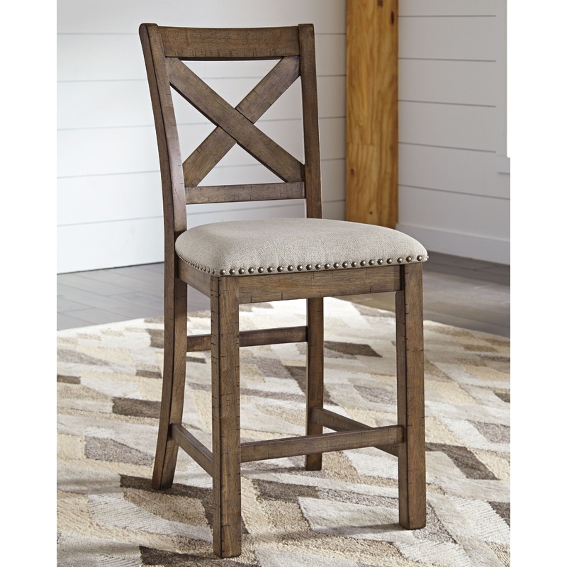 Moriville – Upholstered Barstool (Set of 2) – Beige