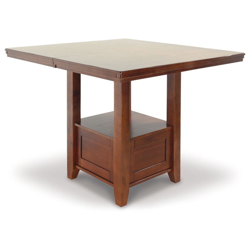 Ralene – Rectangular Dining Room Counter Extension Table – Medium Brown