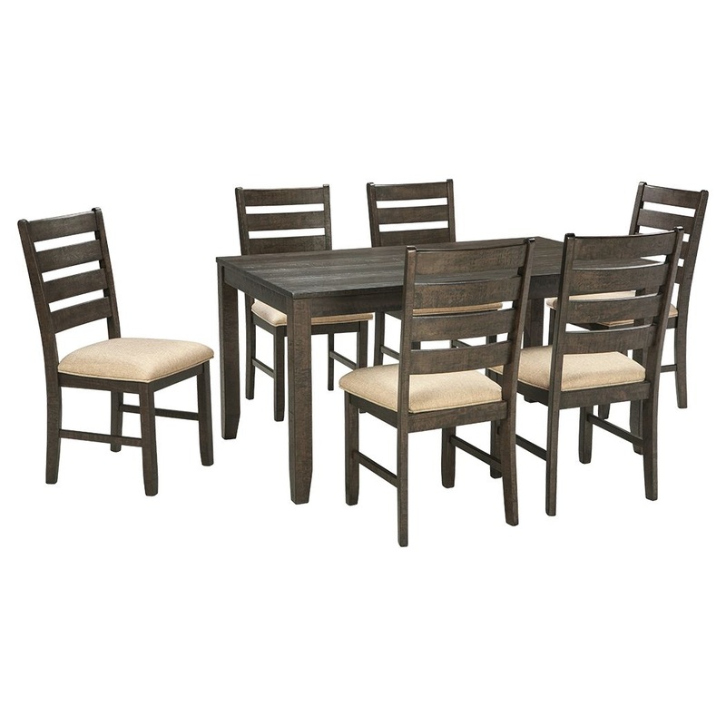 Rokane – Dining Room Table Set (Set of 7) – Brown