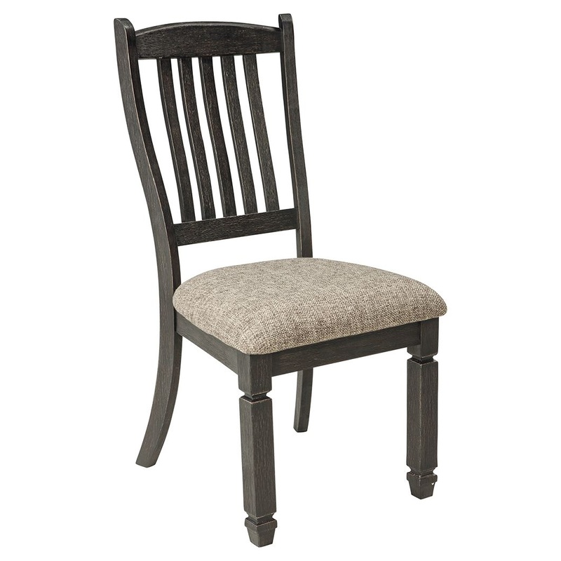 Tyler Creek – Dining UPH Side Chair (Set of 2) – Slatback – Black / Grayish Brown