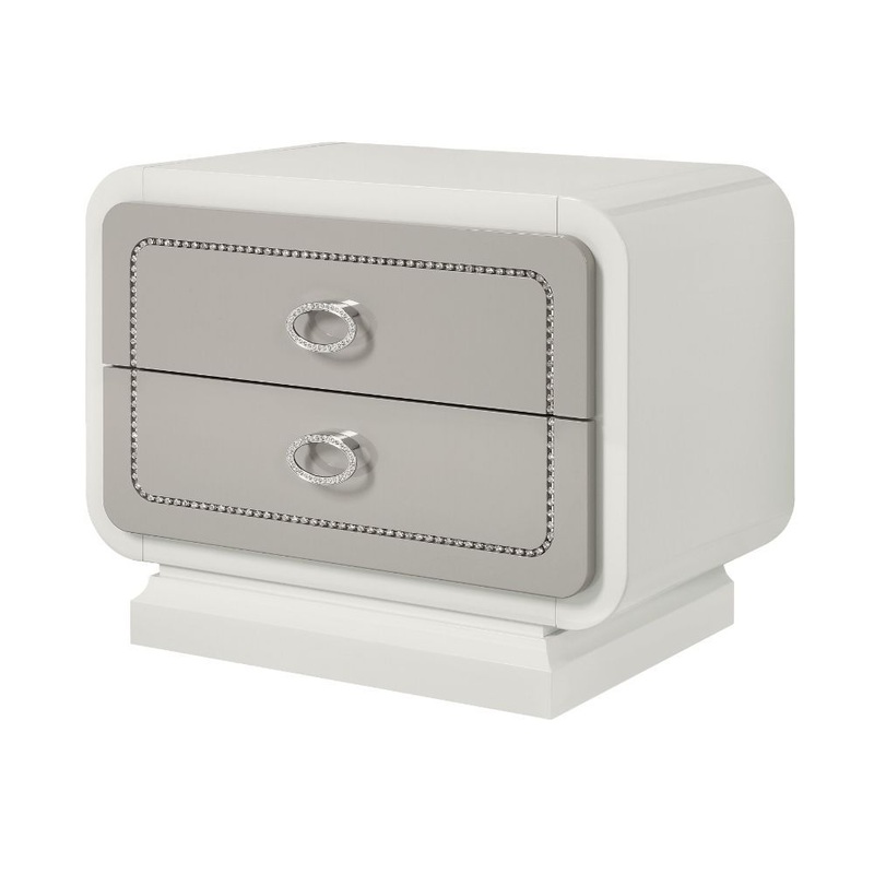 Allendale – Nightstand – Ivory & Latte High Gloss