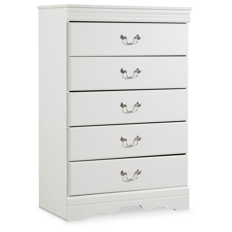 Anarasia – Five Drawer Chest – White