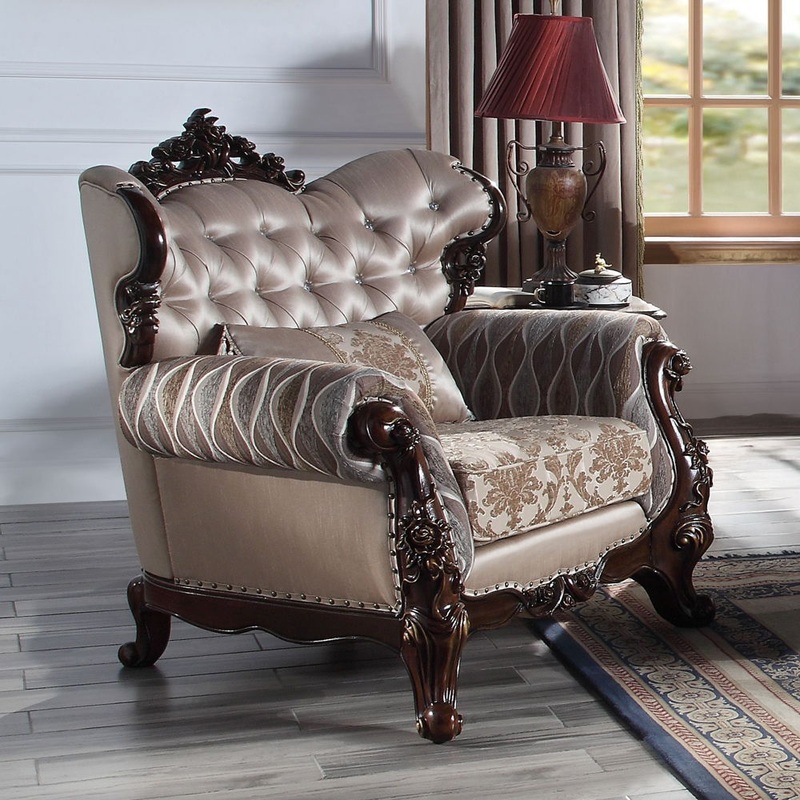 Benbek – Chair With Pillow – Fabric & Antique Oak