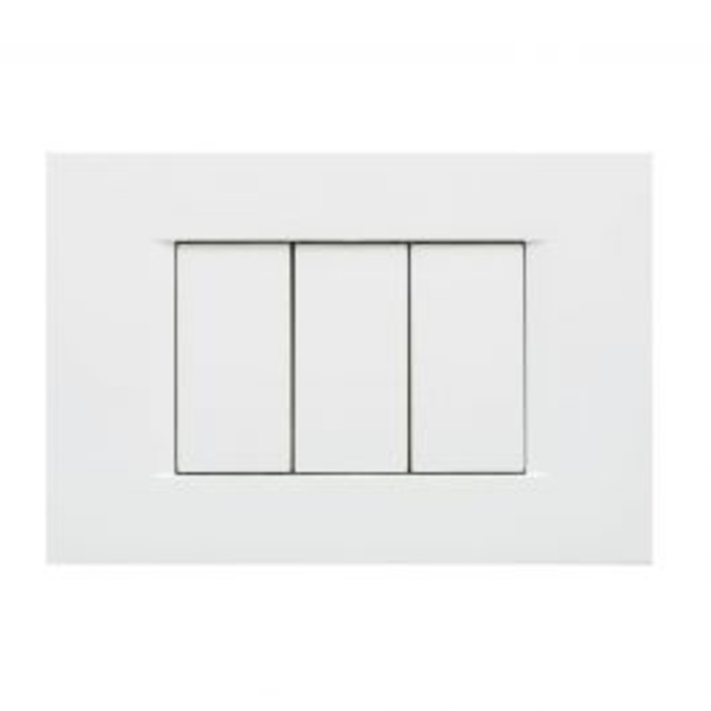 FLAT LINE PLATE 3 PLACES WHITE