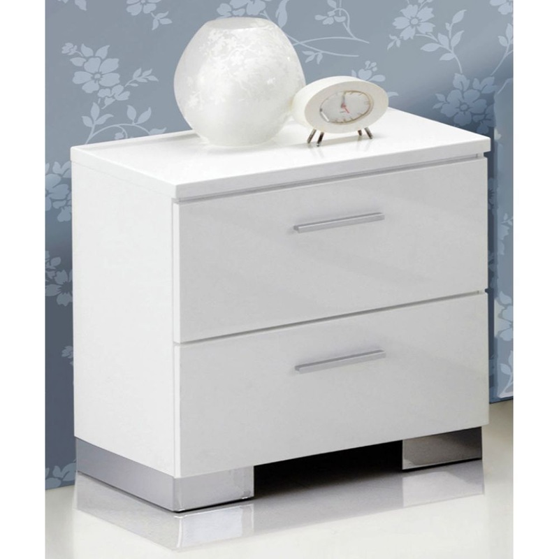 Lorimar – Nightstand – White & Chrome Leg