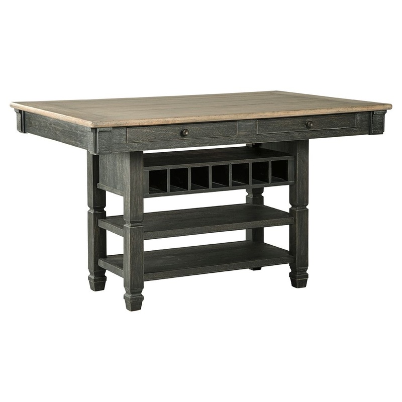 Tyler Creek – Rectangular Dining Room Counter Table – Black / Gray