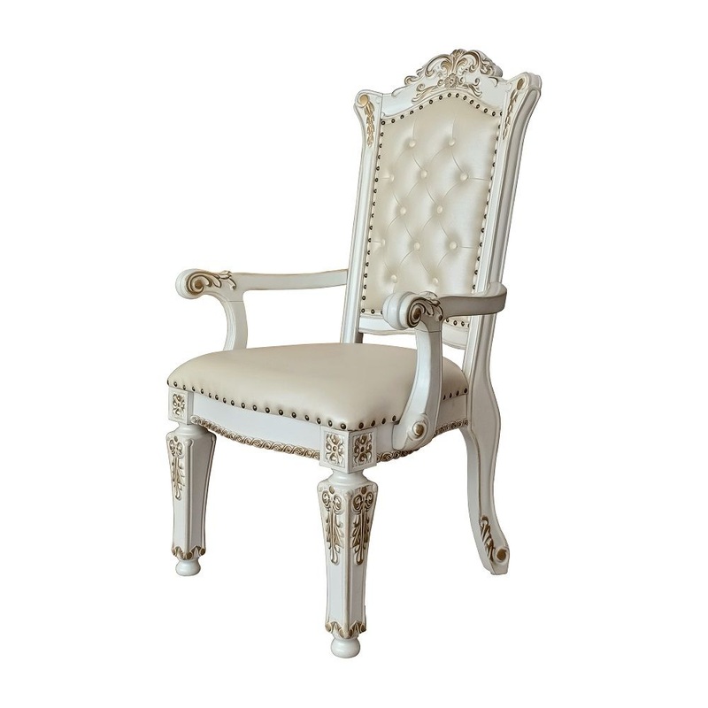 Vendome – Arm Chair (Set of 2) – Synthetic Leather & Antique Pearl