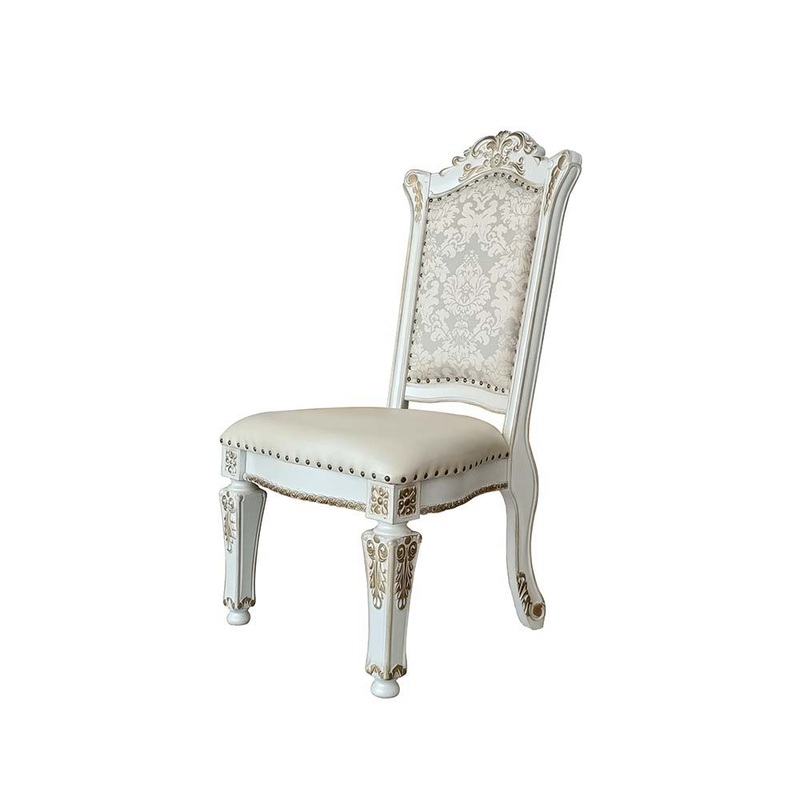 Vendome – Side Chair (Set of 2) – Synthetic Leather & Antique Pearl