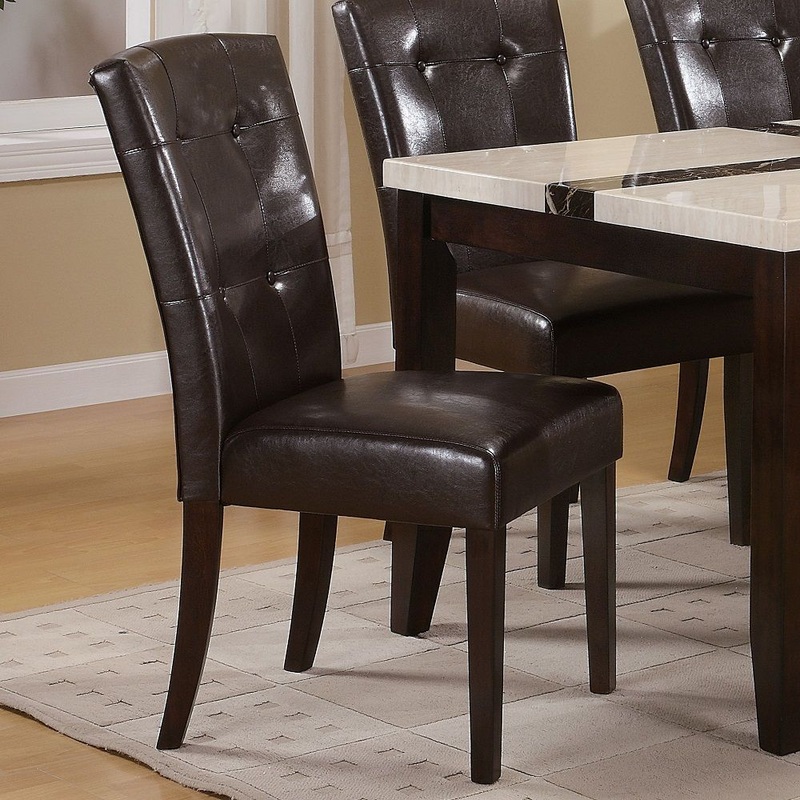Britney – 20 Side Chair (Set of 2) – Espresso Synthetic Leather & Walnut