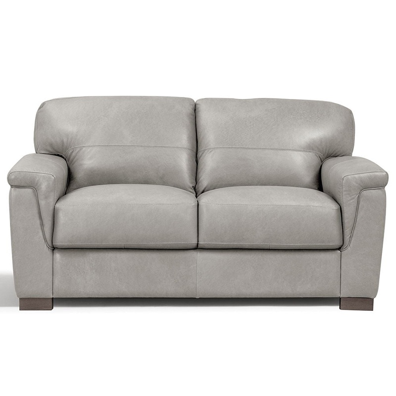 Cornelia – Loveseat – Pearl Gray Leather
