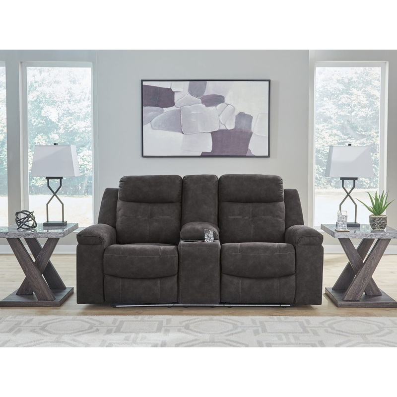Brysonview – Double Reclining Loveseat With Console – Charcoal