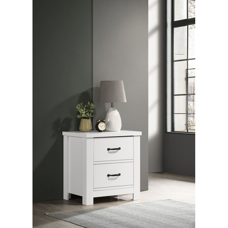 Cassini – 2 Drawer Nightstand Bedside Table – White