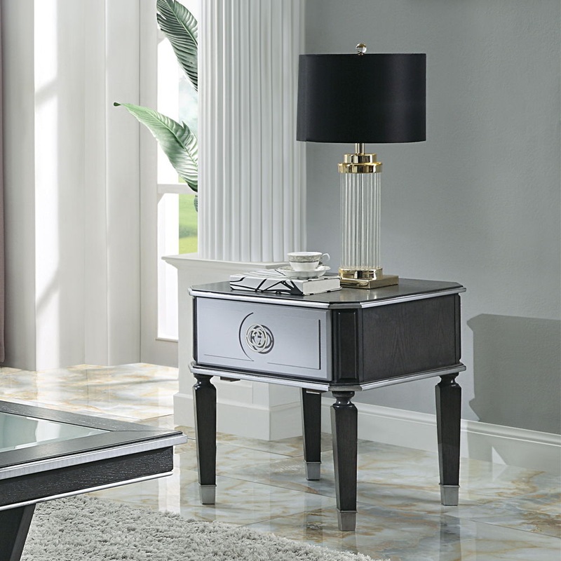 House Beatrice – End Table – Charcoal & Light Gray
