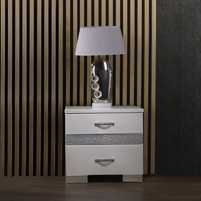 Naima II – Nightstand – White High Gloss