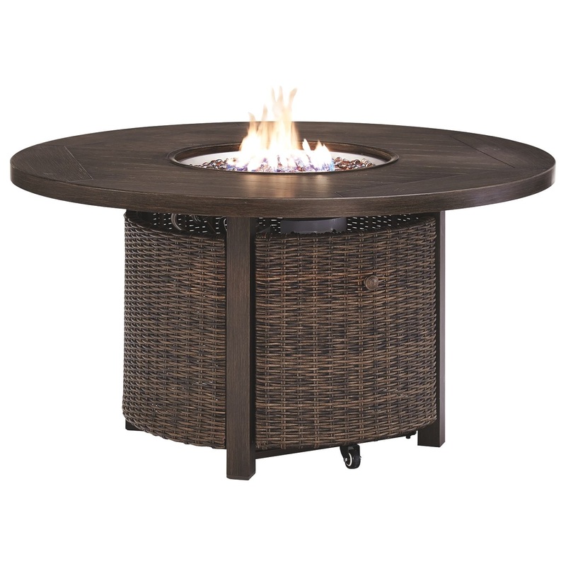 Paradise Trail – Round Fire Pit Table – Medium Brown