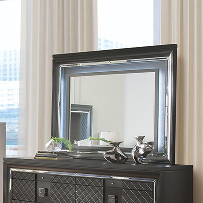 Sawyer – Mirror With LED – Metallic Gray