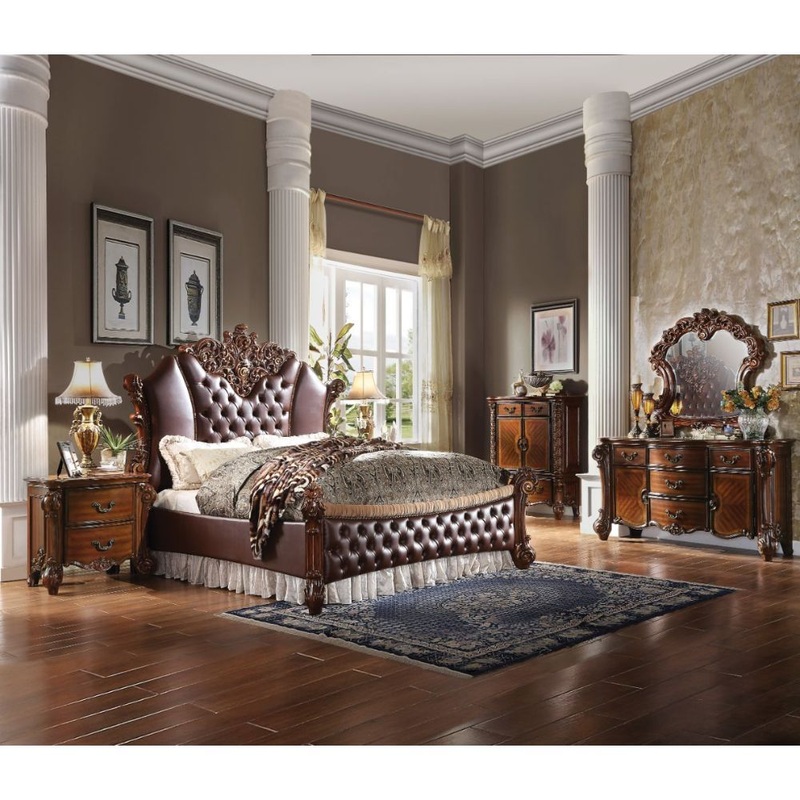 Vendome II – Queen Bed – PU & Cherry