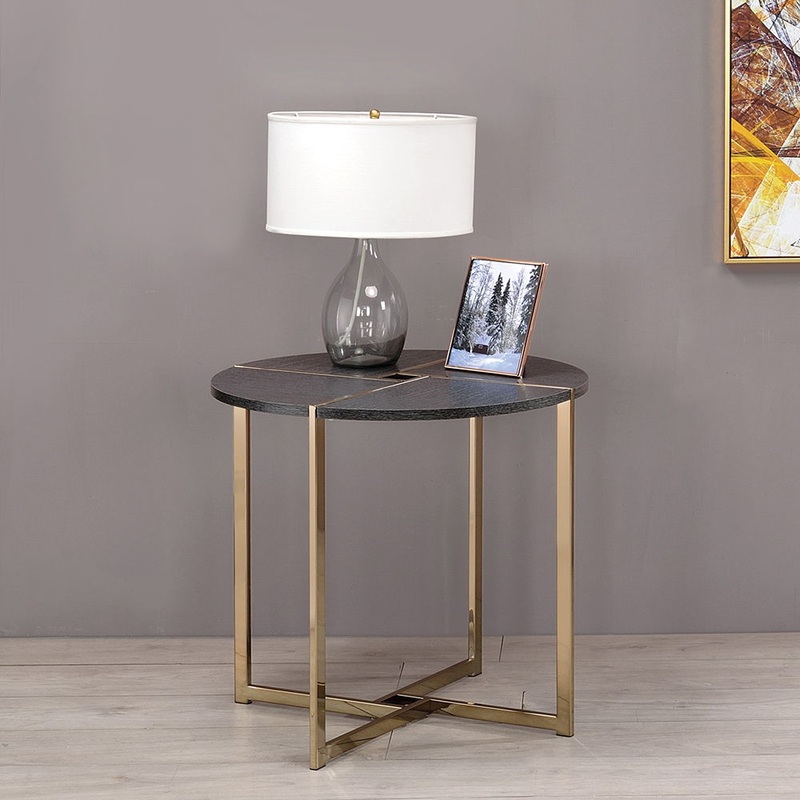 Bromia – End Table – Black & Champagne