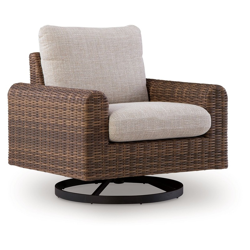 Dolan Creek – Swivel Lounge With Cushion – Gray / Brown