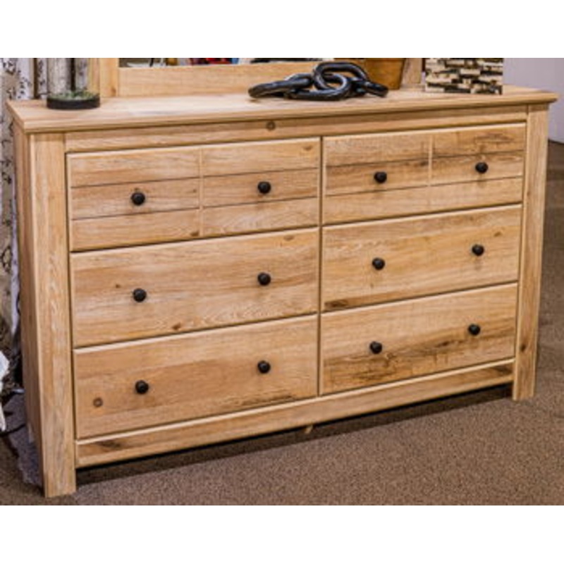 Makidern – Six Drawer Dresser|White|Light Brown