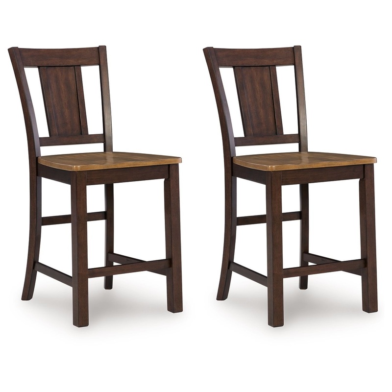 Rylandeen – Barstool (Set of 2) – Light Brown / Dark Brown
