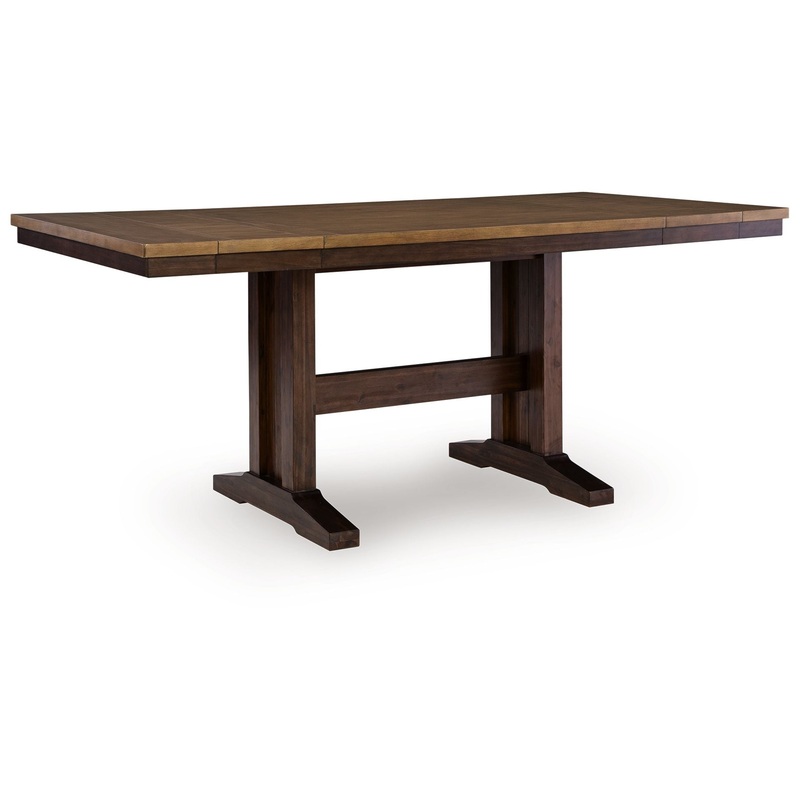 Rylandeen – Rectangular Dining Room Counter Height Extension Table – Light Brown / Dark Brown