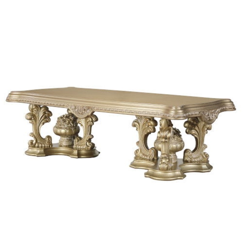 Seville – Dining Table With Pedestal Base – Gold