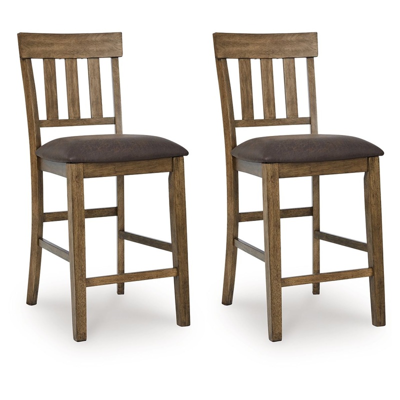 Urbinforte – Upholstered Barstool (Set of 2) – Light Brown