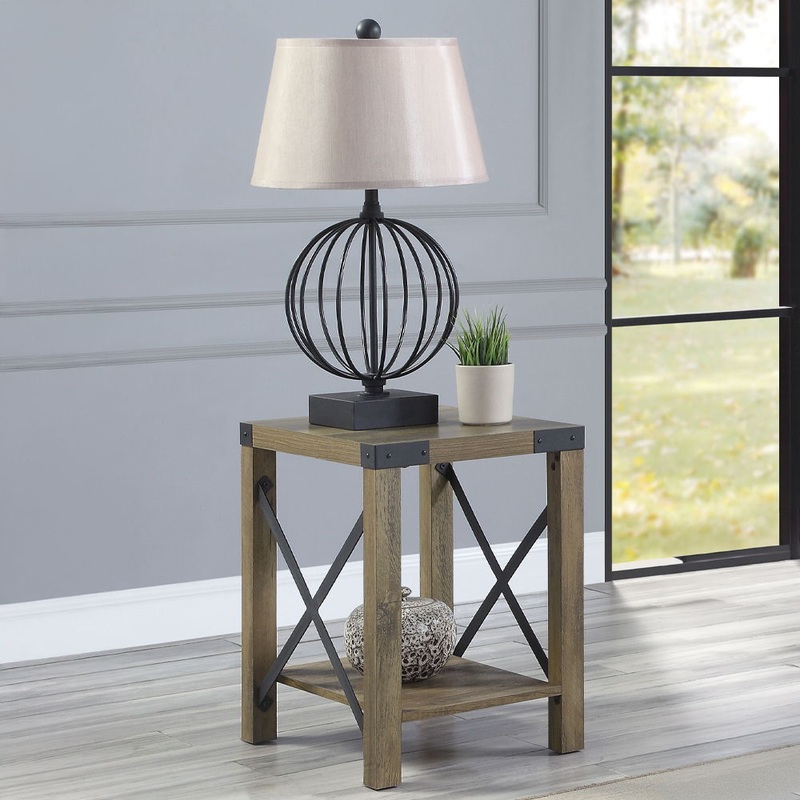 Abiram – End Table – Rustic Oak