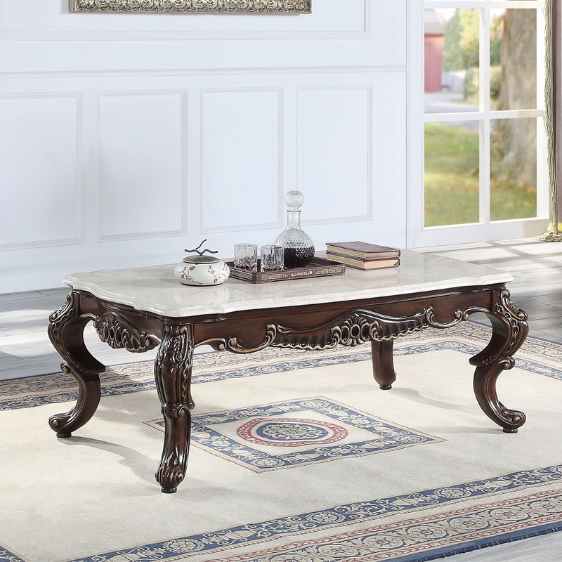 Benbek – Coffee Table – Marble & Antique Oak