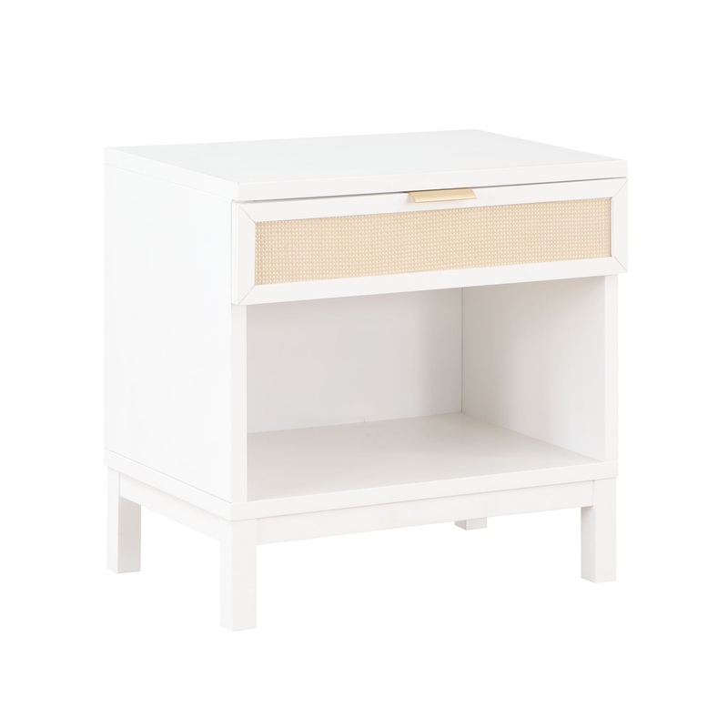 Blake – Cane 1 Drawer Nightstand With Cane Front – White