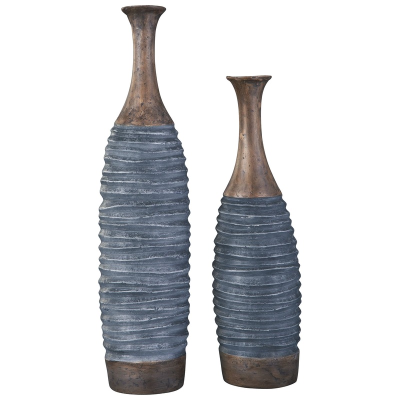 Blayze – Vase Set (Set of 2) – Antique Gray / Brown