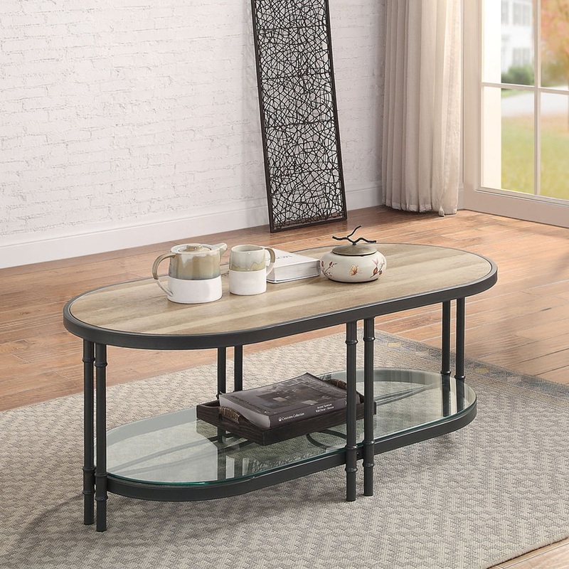Brantley – Coffee Table – Oak & Sandy Black