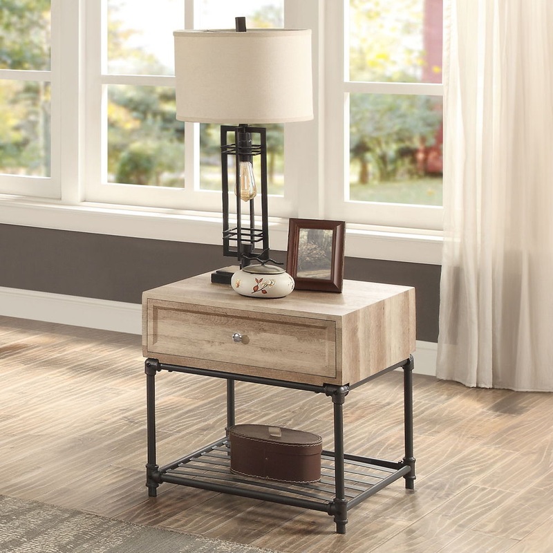 Brantley II – End Table – Oak & Sandy Black
