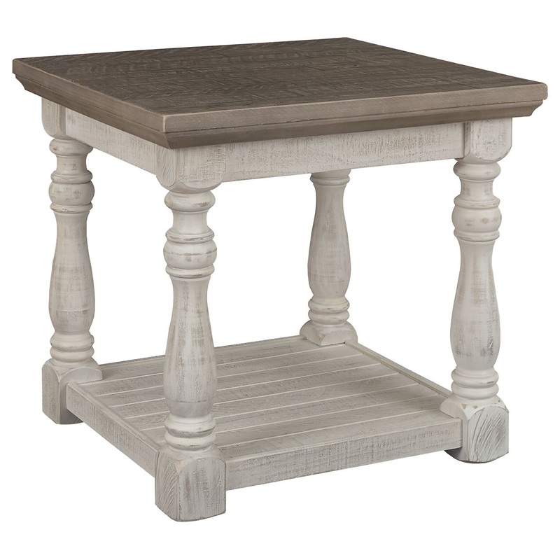 Havalance – Rectangular End Table – Gray / White