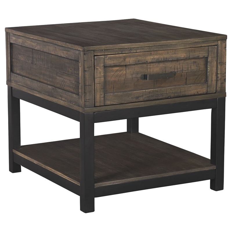 Johurst – Rectangular End Table – Grayish Brown