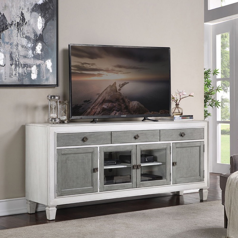 Katia – TV Stand – Rustic Gray & Weathered White