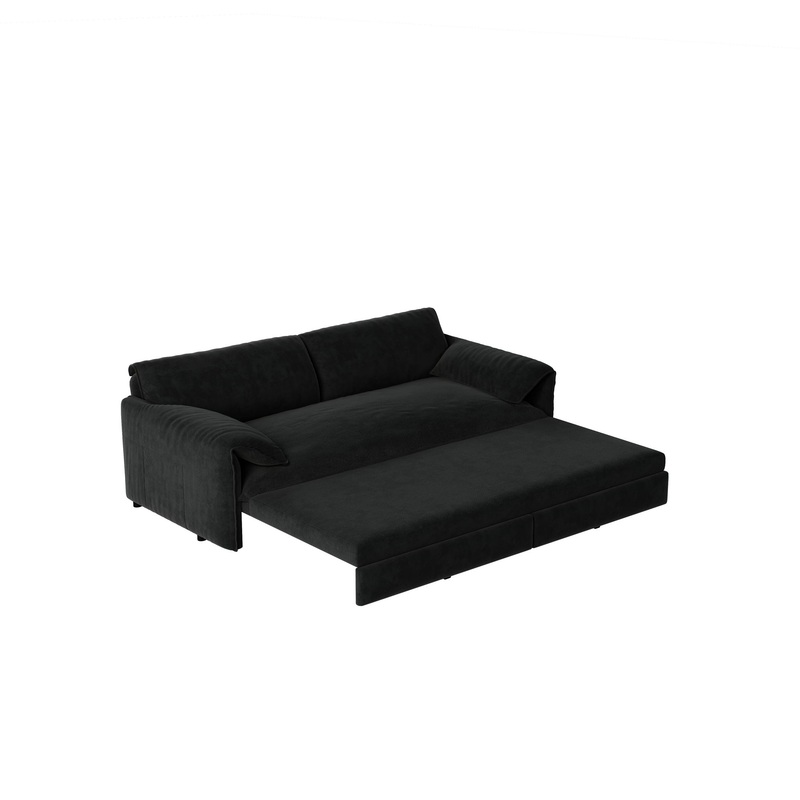 Pull Out 3 In 1 Convertible Sleeper Sofa With Side Storage, Multi Functional