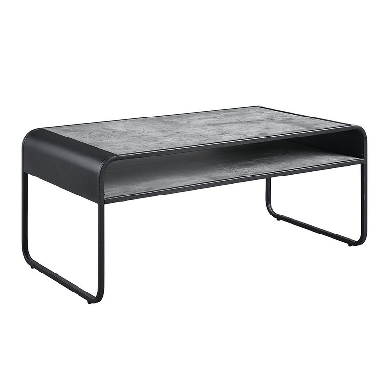 Raziela – Coffee Table – Concrete Gray & Black