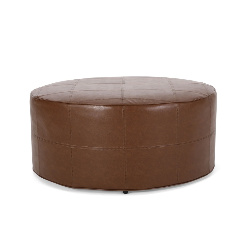 Rustic Style Ottoman|Dark Brown|Light Brown
