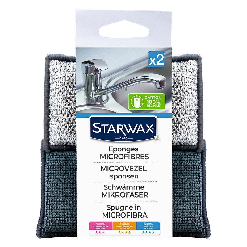 2 STARWAX MICROFIBER SPONGES DOUBLEDOUSO
