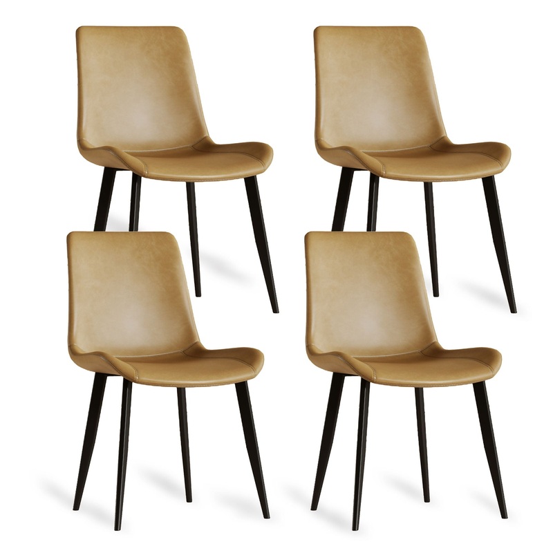 Dining Chairs With Carbon Steel Legs (Set of 4) – Brown