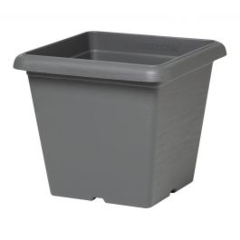 PLASTIC SQUARE VASE 18 CM ANTHRACITE